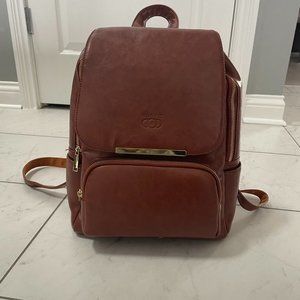 COOFIT Brown Leather Backpack Schoolbag Casual Daypack Backpack for Women